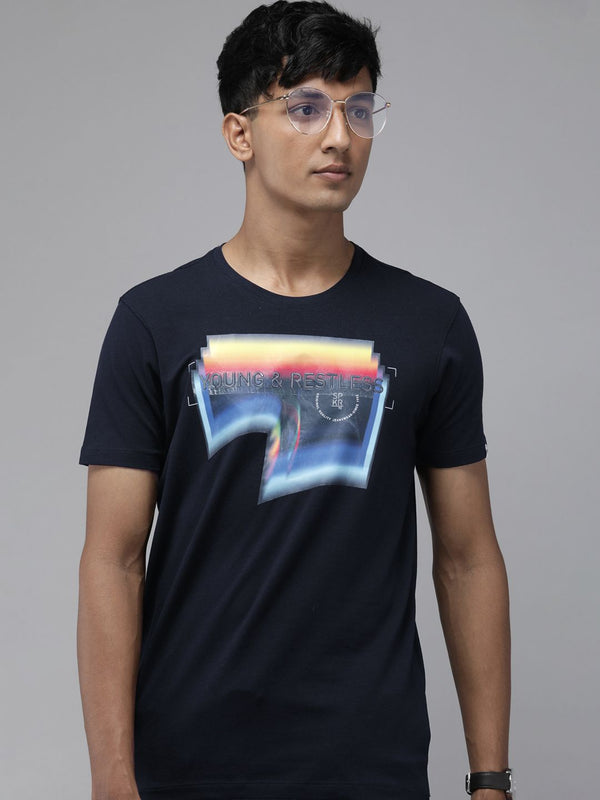 SPYKAR Graphic Printed Applique Slim Fit T-shirt