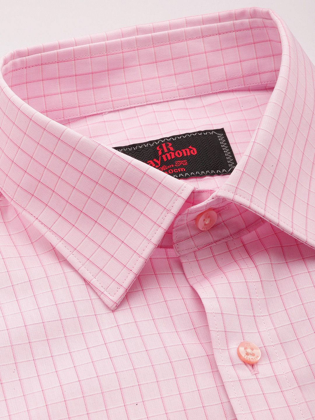Raymond Pure Cotton Slim Fit Grid Tattersall Checks Formal Shirt