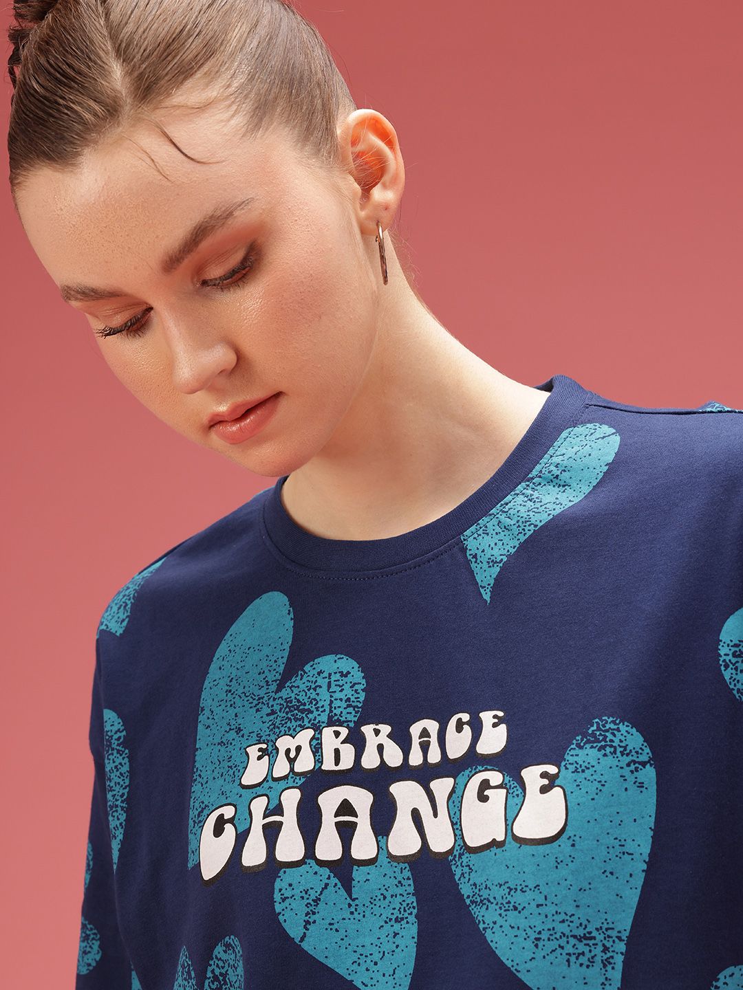 DressBerry Pure Cotton Graphic Printed Relaxed Fit T-shirt