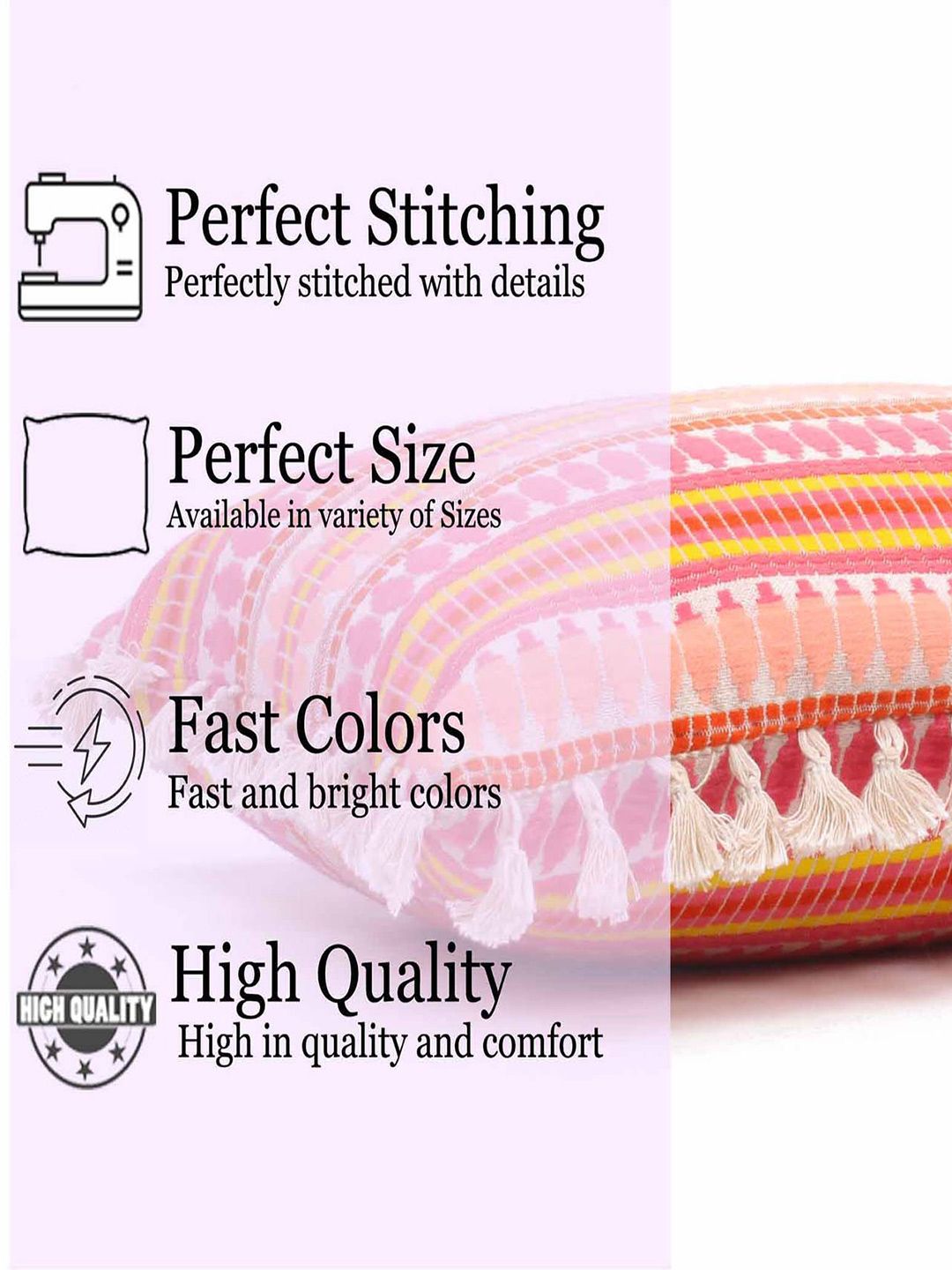 STITCHNEST Fuchsia Pink & White 2 Pcs Embroidered Velvet Square Cushion Covers