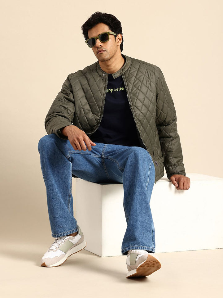 Being Human Double Collar Quilted Jacket