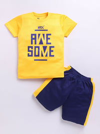 HRX by Hrithik Roshan Boys Printed Rapid Dry T-shirt with Shorts