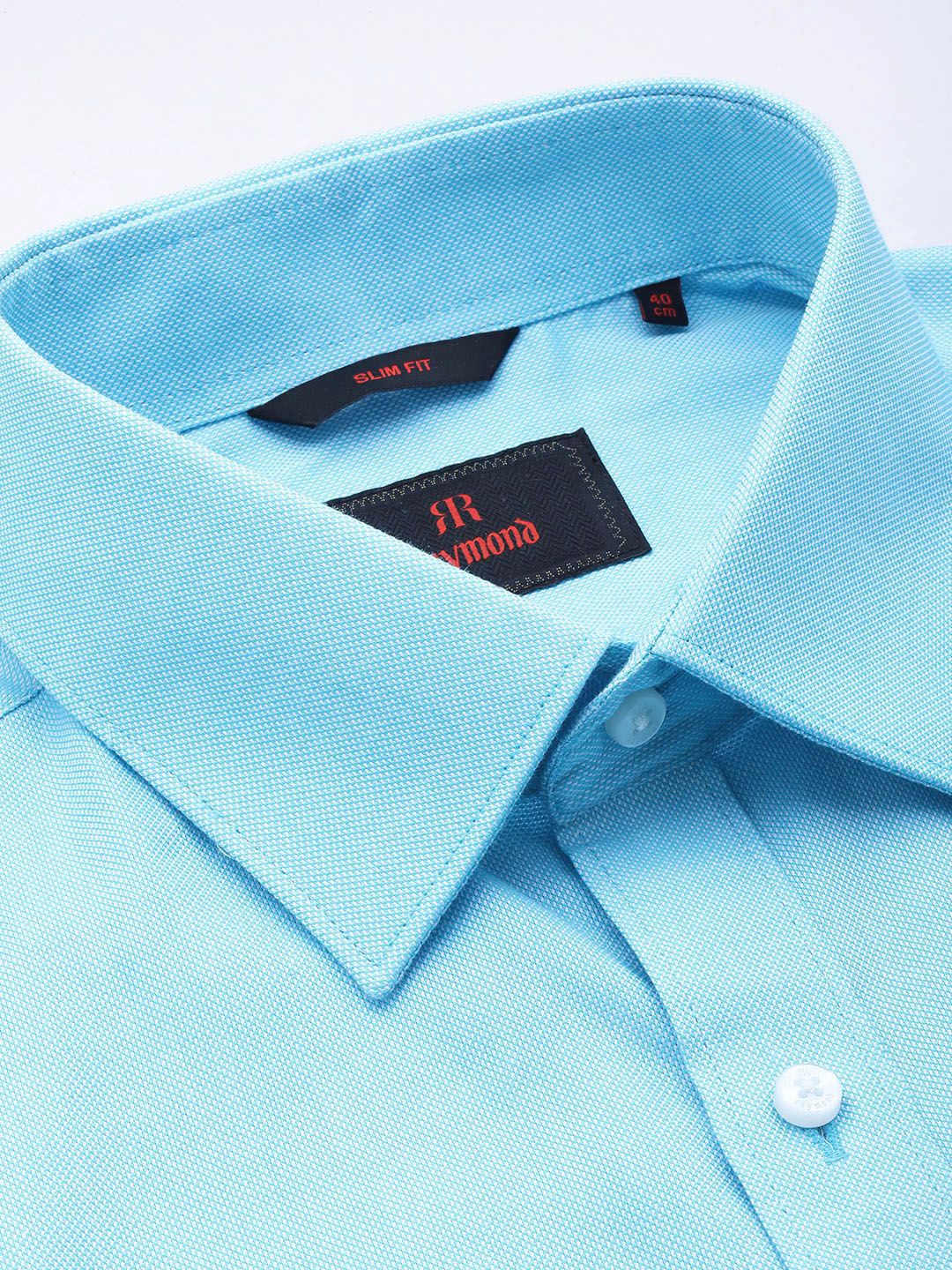 Raymond Self Design Slim Fit Pure Cotton Formal Shirt