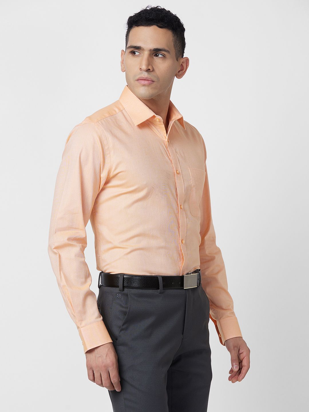 Raymond Self Design Slim Fit Pure Cotton Formal Shirt