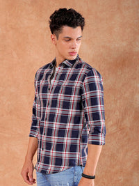 The Indian Garage Co Men Slim Fit Tartan Checked Casual Shirt
