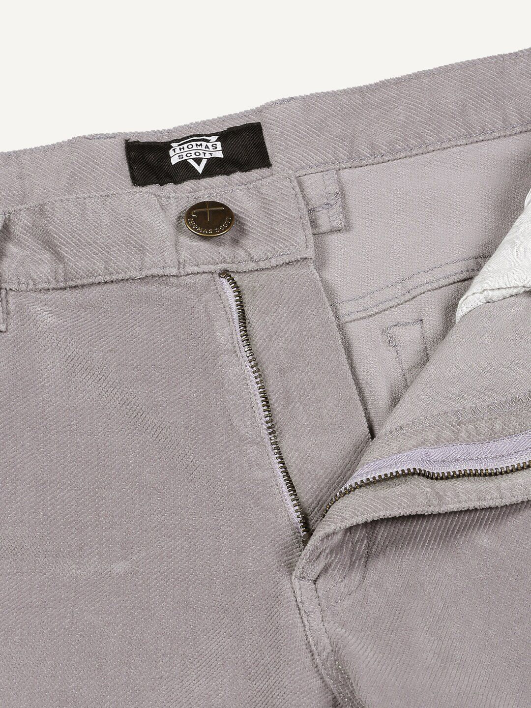Thomas Scott Men Regular Fit Corduroy Chinos Trousers