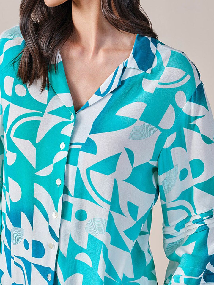 AND Geometric Print Shirt Style Top