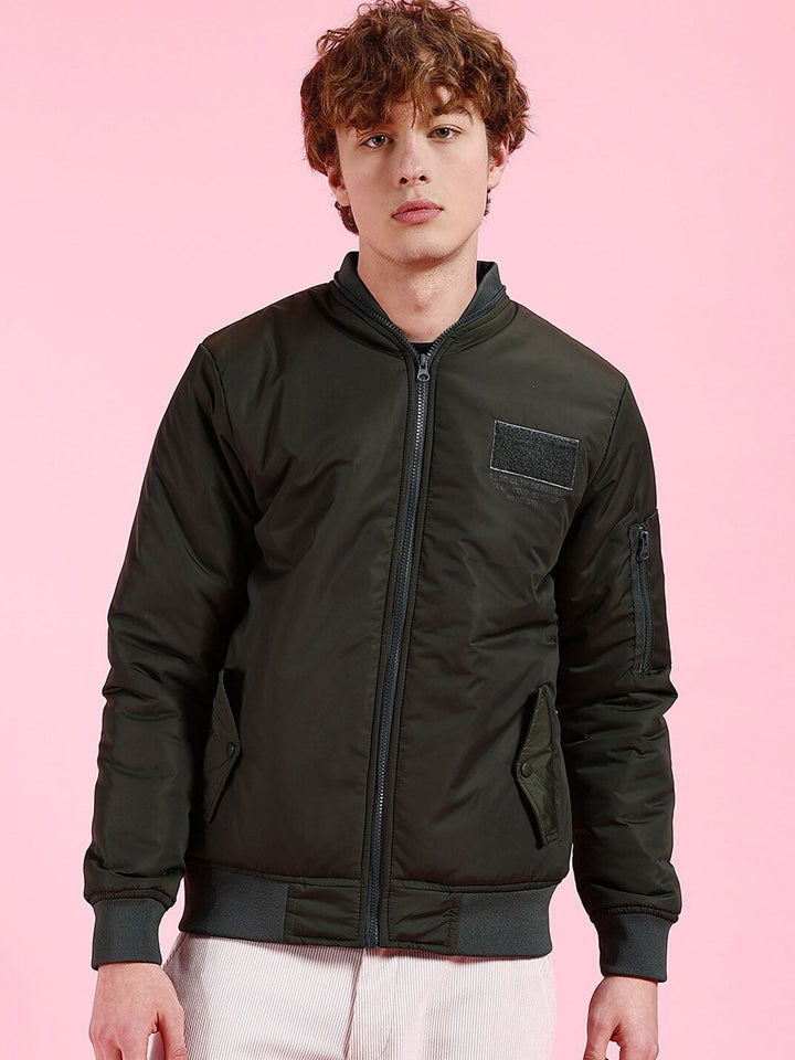The Indian Garage Co Men Zip-Front Bomber Jacket