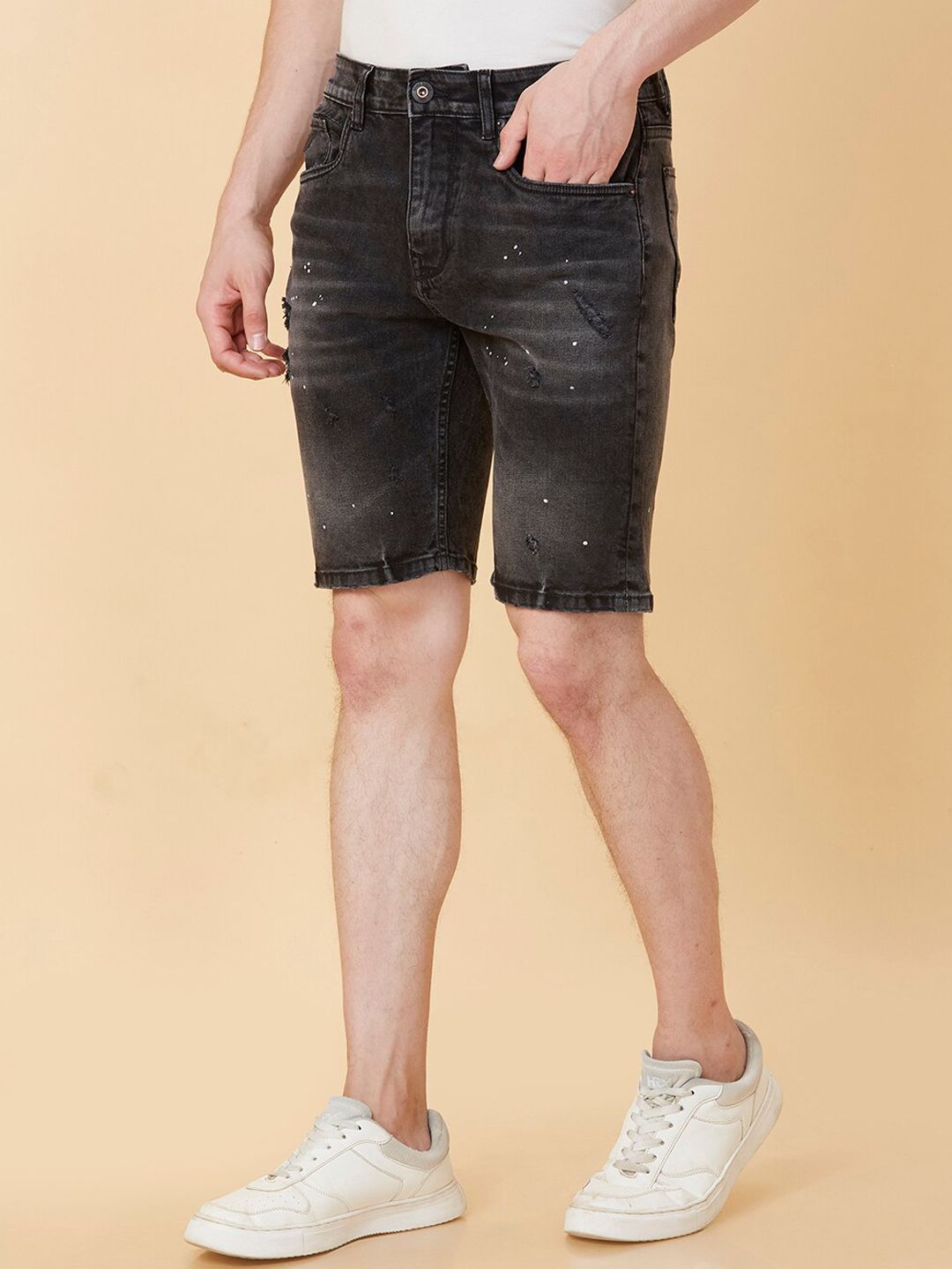 Being Human Men Washed Denim Shorts