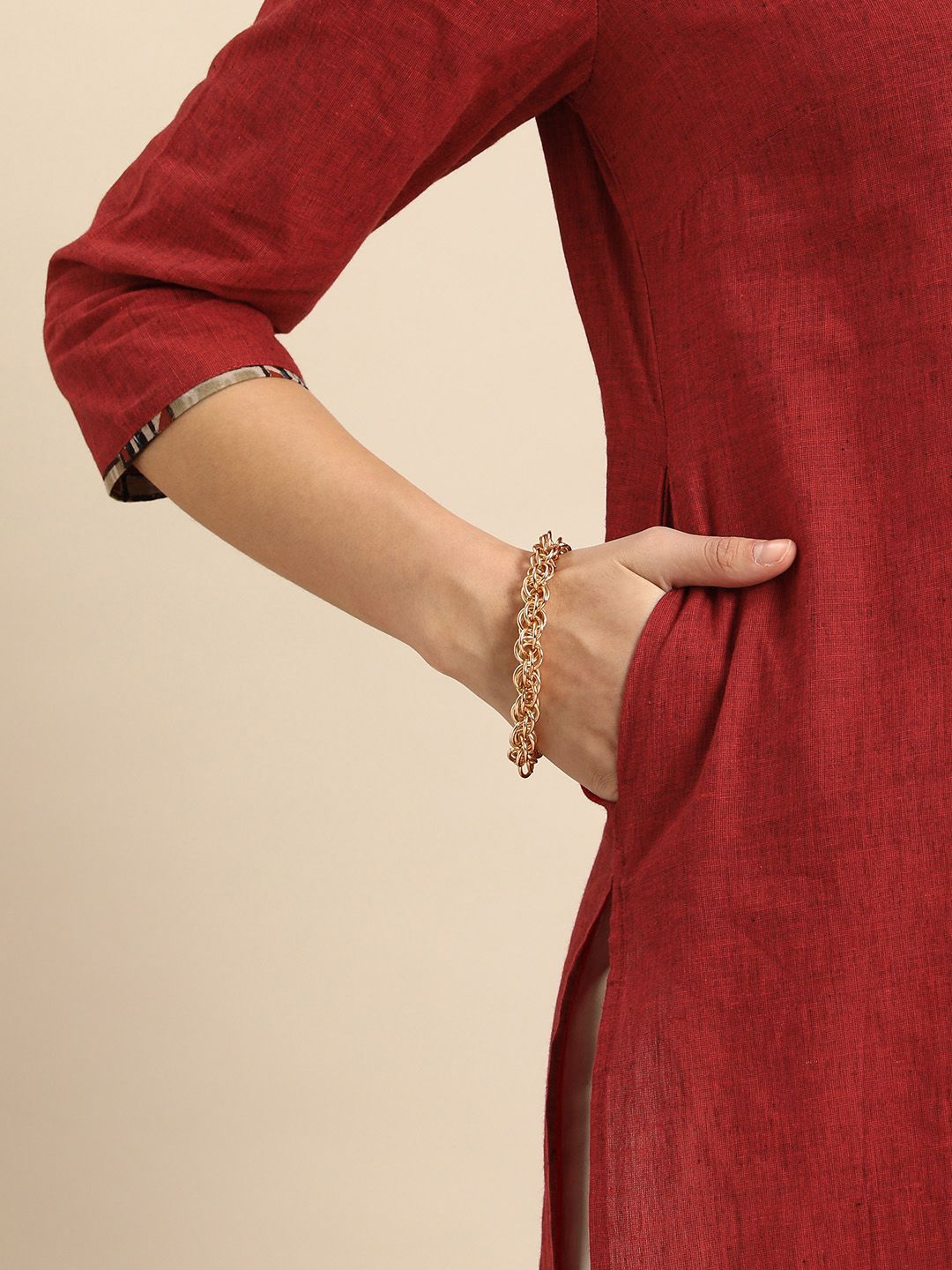 Anouk Women Solid Straight Kurta