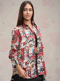 Tokyo Talkies Disney Mickey Mouse Women Satin Shirt