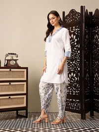House of Pataudi Floral Regular Pure Cotton Jashn Kurta with Trousers & With Dupatta