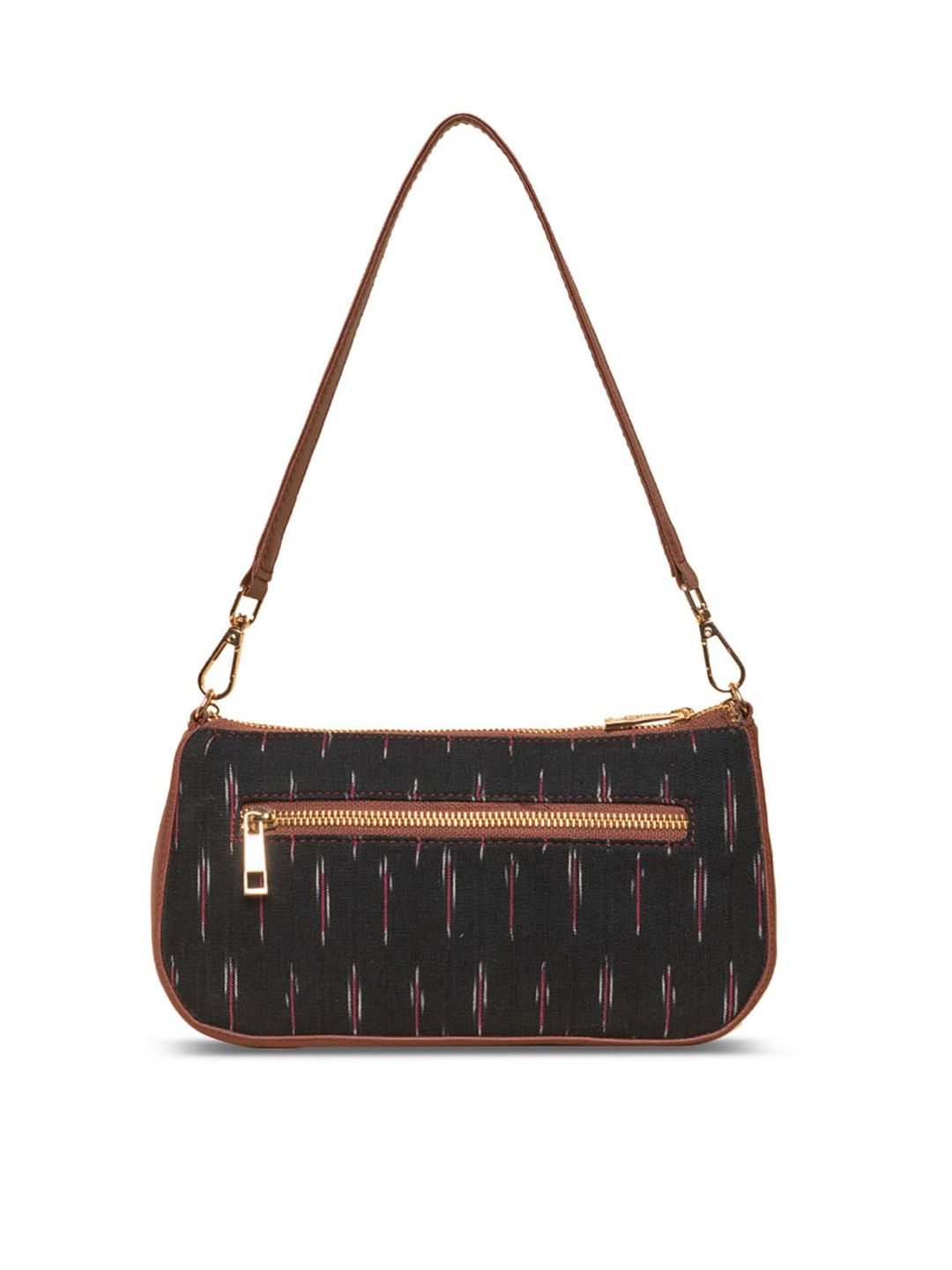 ZOUK Ethnic Motifs Printed Structured Baguette Bag