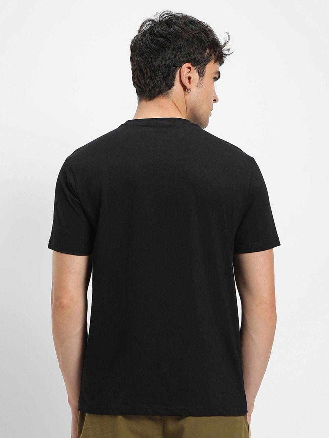 Bewakoof Men Black Typography Printed Pure Cotton T-shirt
