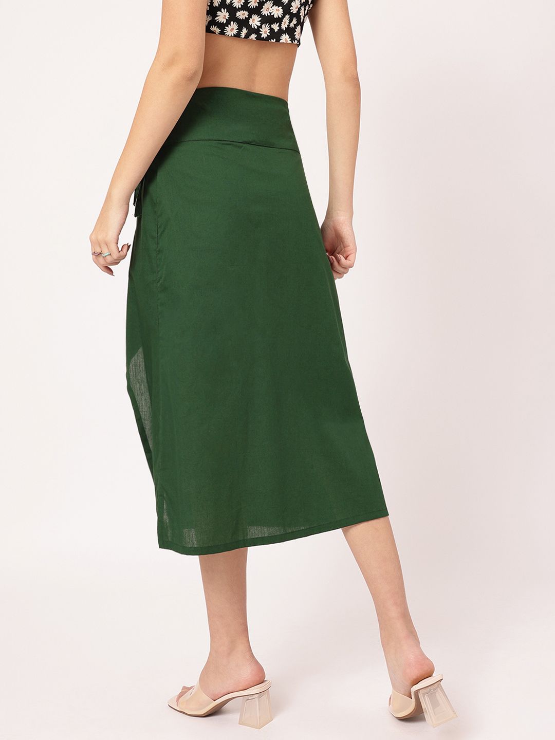 DressBerry Sleek Serenity Wrap Style Midi Skirt