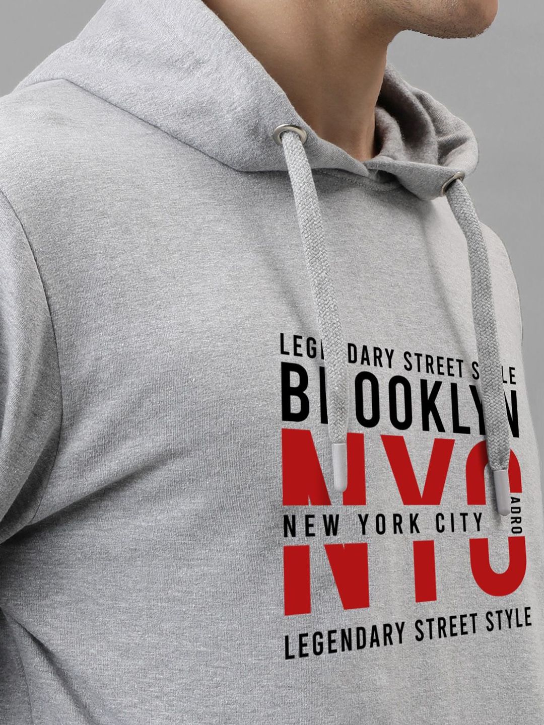 ADRO Men Printed Hooded Sweatshirt