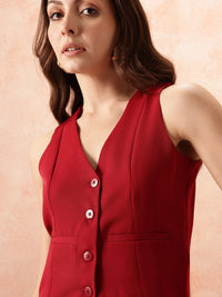 all about you Solid Paneled Vest Top
