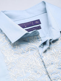 House of Pataudi Men Embroidered Red Carpet Party Shirt