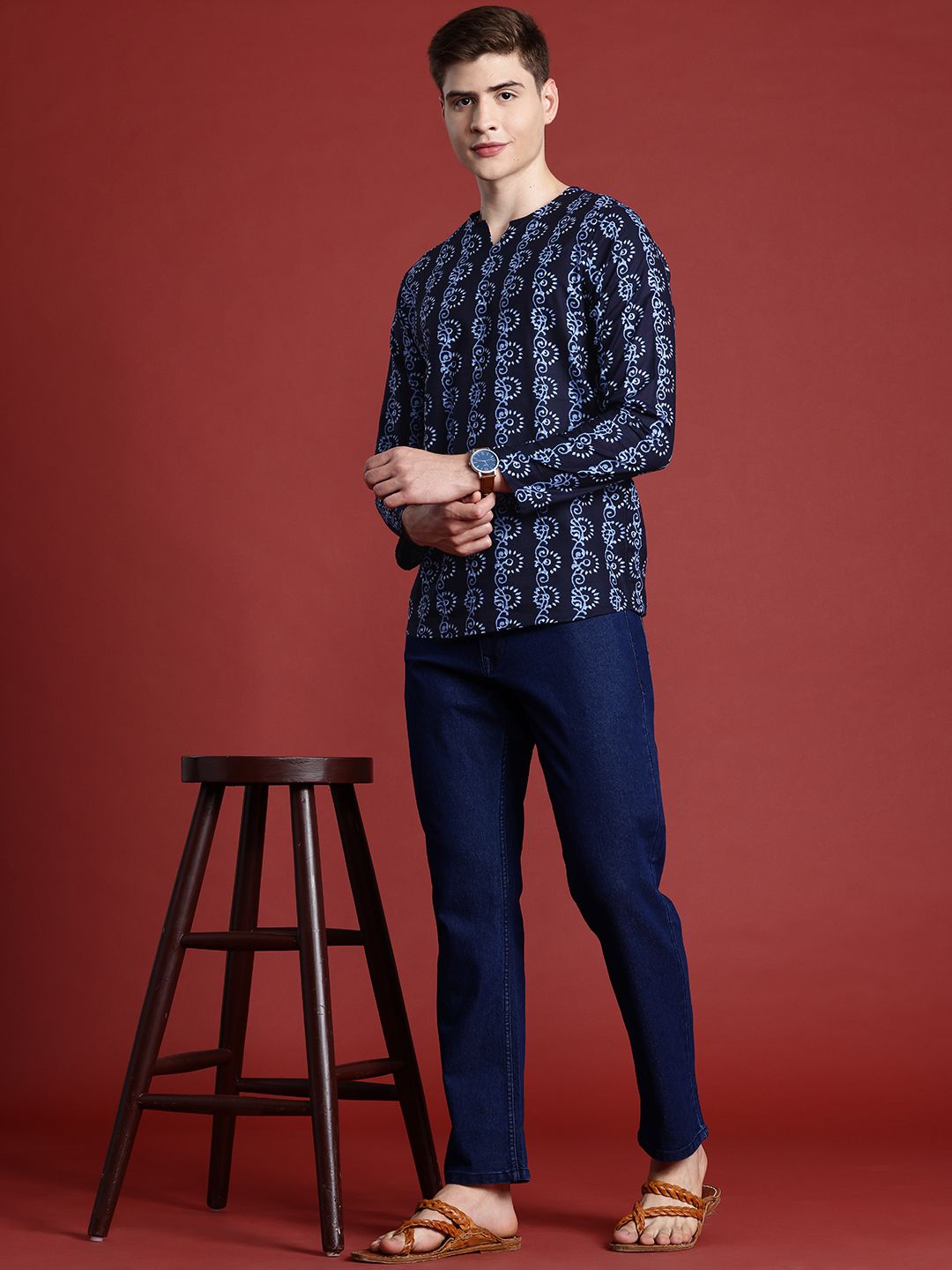 Anouk Pure Cotton Ethnic Motifs Printed A-line Kurta