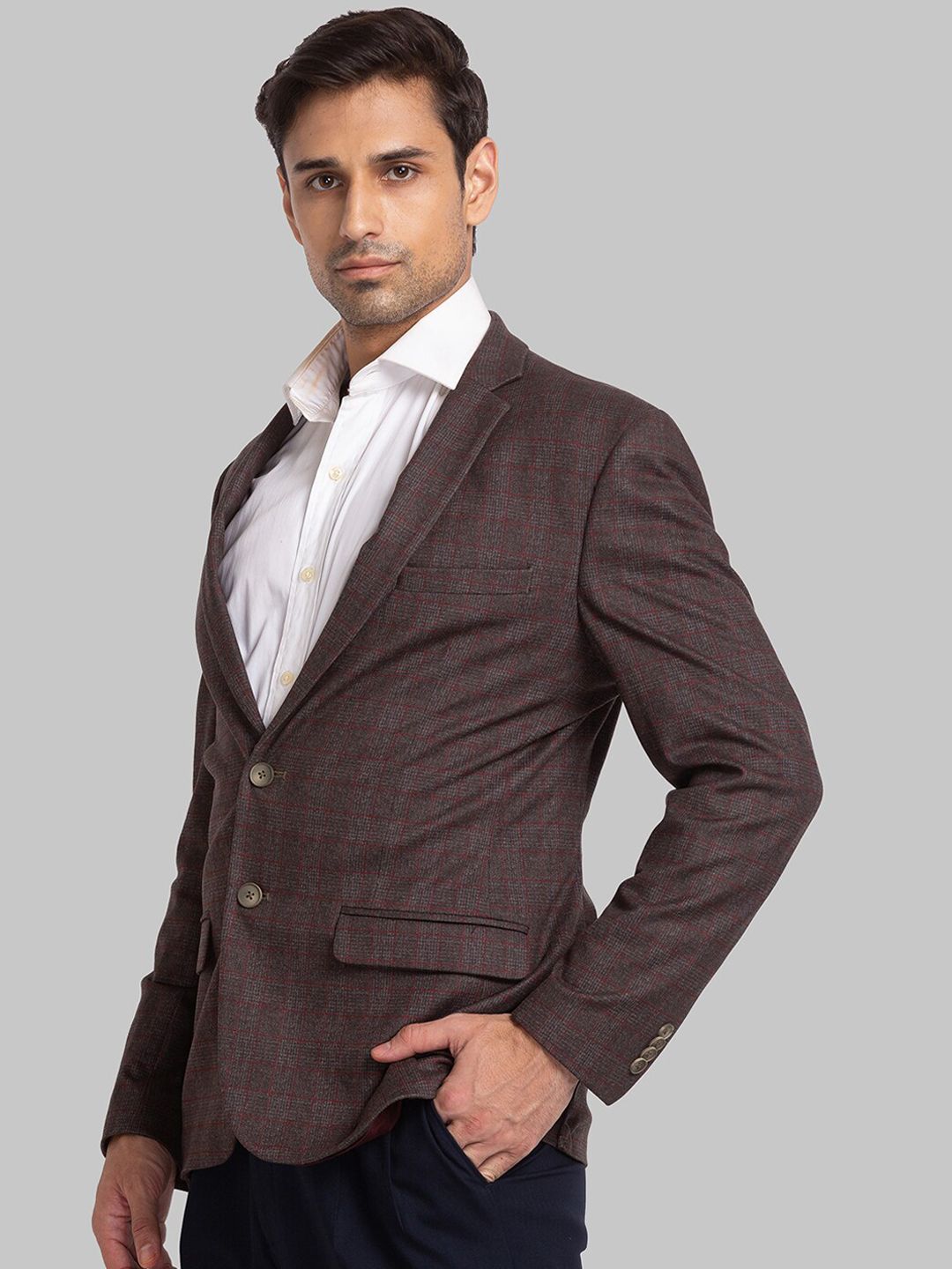 Park Avenue Men Checked Single Breasted Blazers