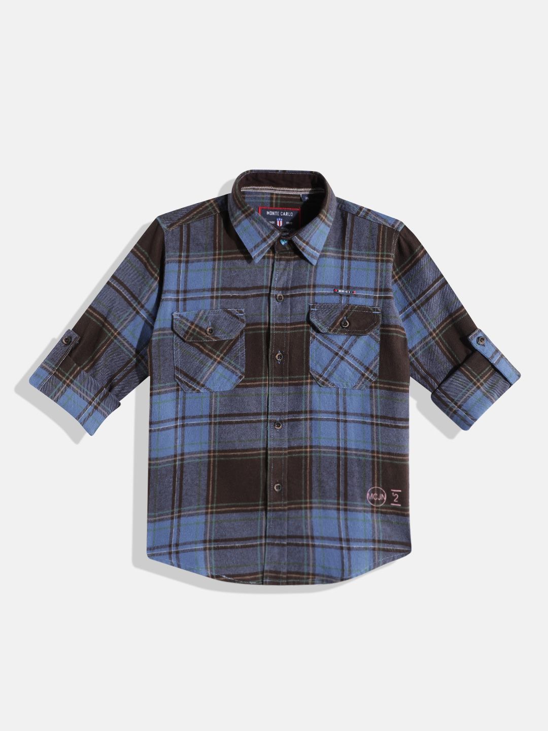 Monte Carlo Boys Tartan Checked Casual Smart Fit Shirt