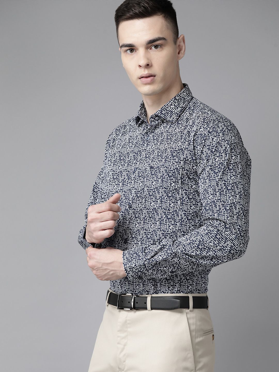 Park Avenue Men Pure Cotton Slim Fit Printed Formal Shirt