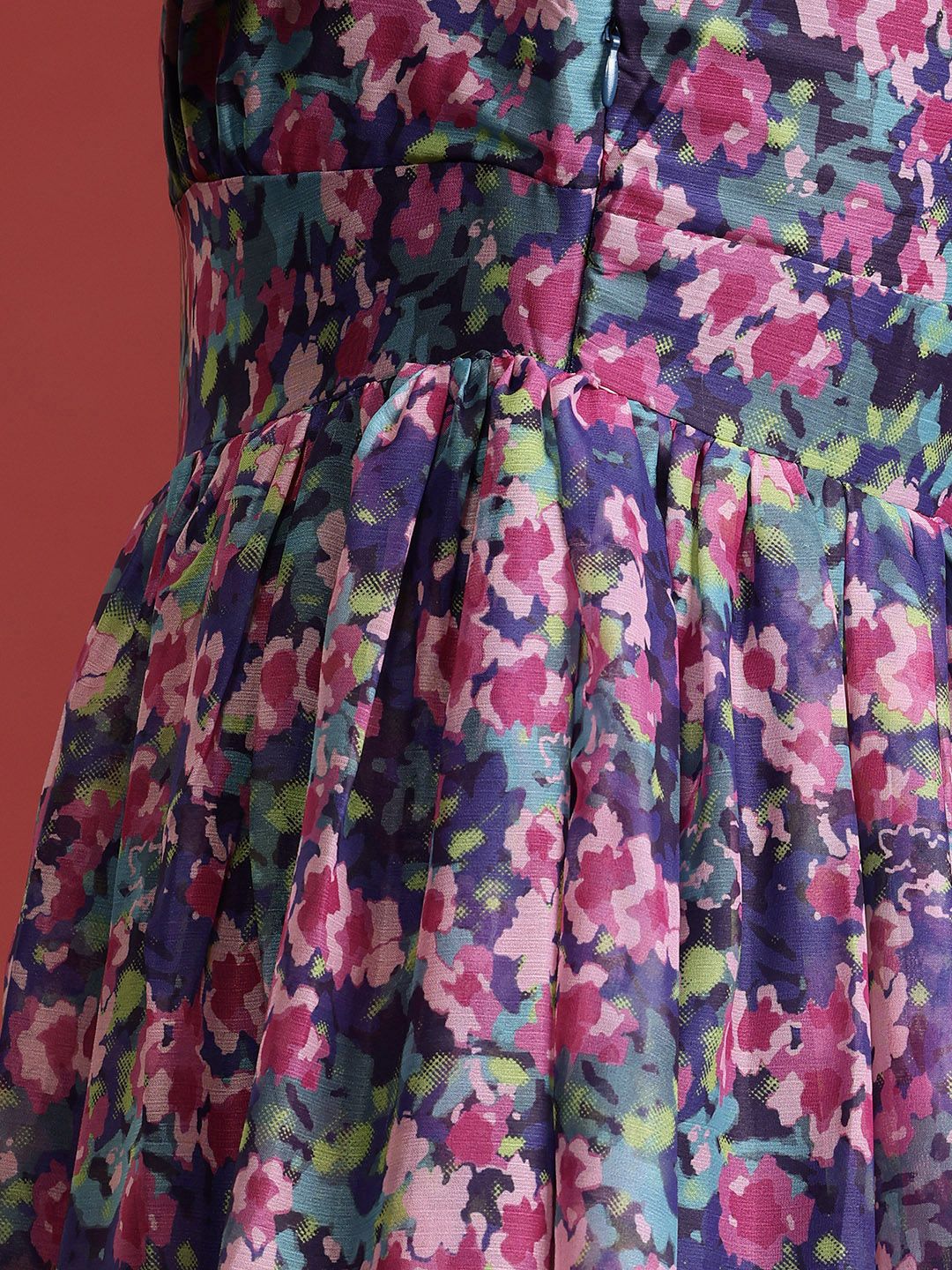all about you Floral Print Puff Sleeve A-Line Midi Dress