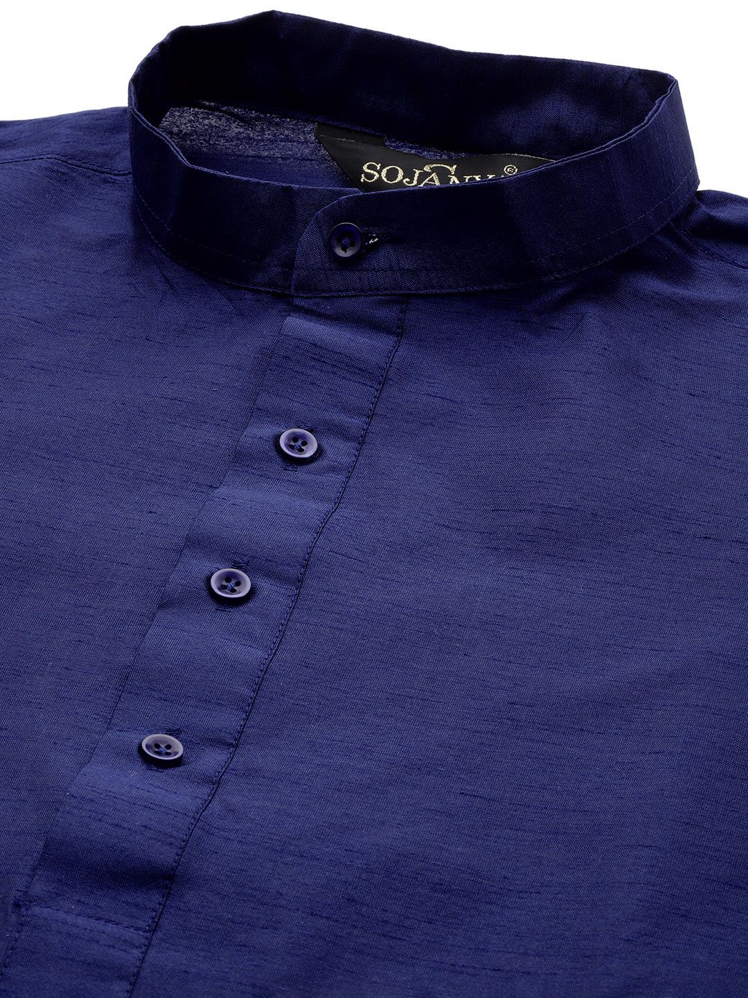 SOJANYA Kurta Biru Laut Lelaki dengan Churidar dengan Jaket Nehru