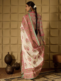 Indo Era Floral Printed Pure Cotton Kurta Straight Kurta With Salwar And Dupatta