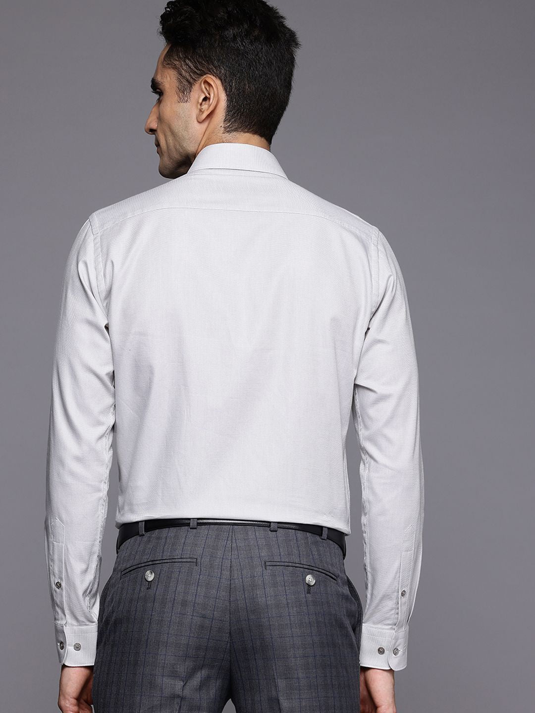 Raymond Pure Cotton Self-Design Slim Fit Formal Shirt