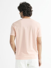 RARE RABBIT Men Hew Typography Printed Cotton Slim Fit T-Shirt