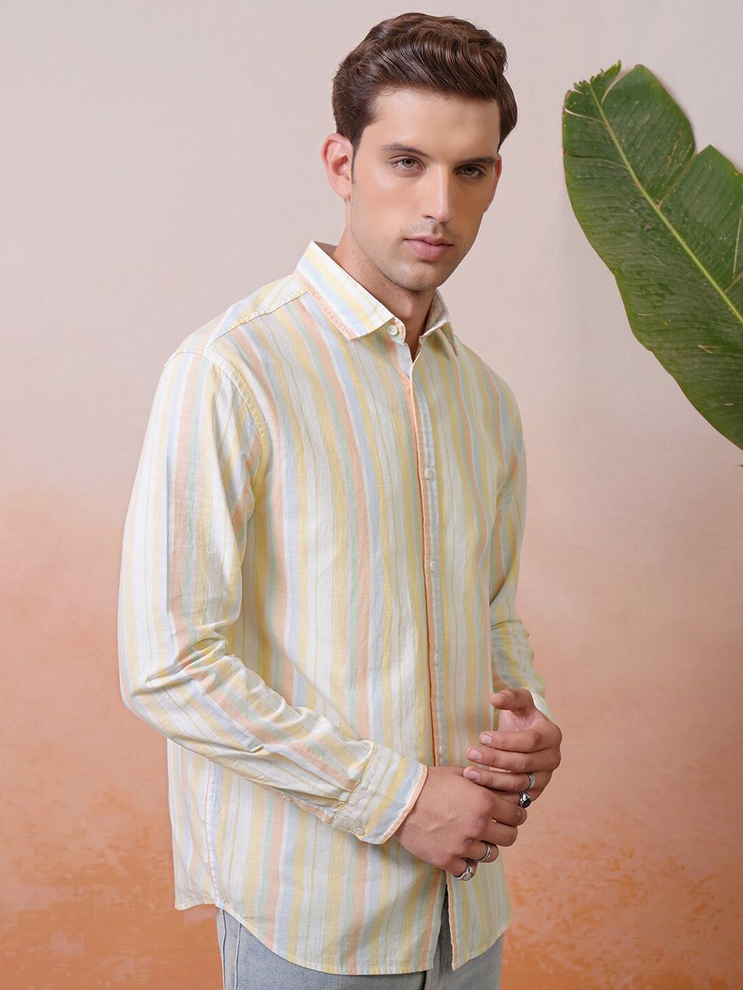 "Locomotive Premium Men Striped Relaxed   Shirt"