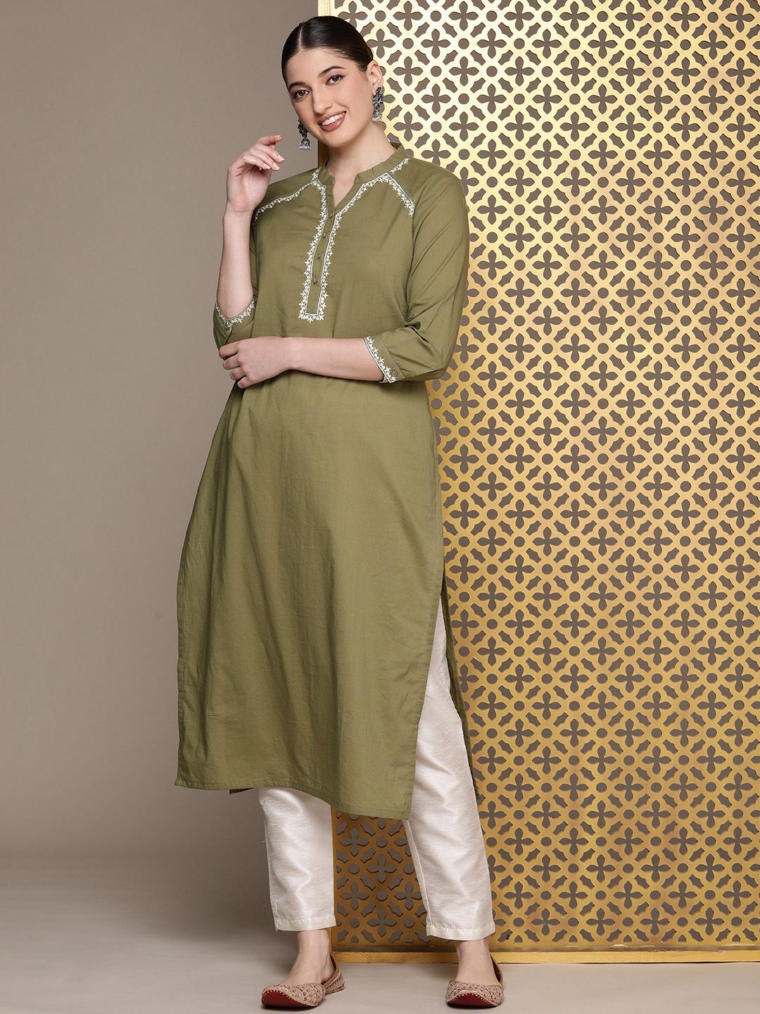 House of Pataudi Ethnic Motifs Embroidered Jashn Kurta
