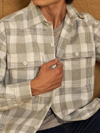DENNISON Men Double Pocket Drop Shoulder Oversized Cotton Checked Shacket