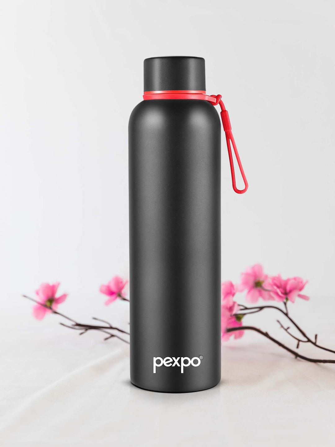 Pexpo Bravo Black ISI Certified Thermosteel Hot & Cold Insulated Water Bottle 1L
