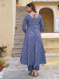 KALINI Floral Printed Gotta Patti Pure Cotton Kurta with Trousers & With Dupatta