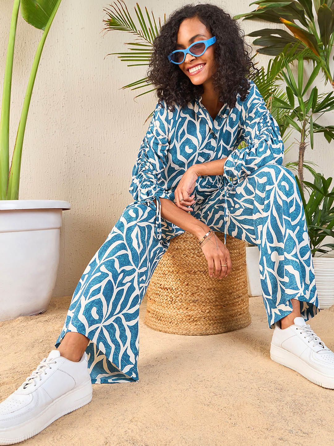 SASSAFRAS Printed Shirt With Trousers Co-Ords