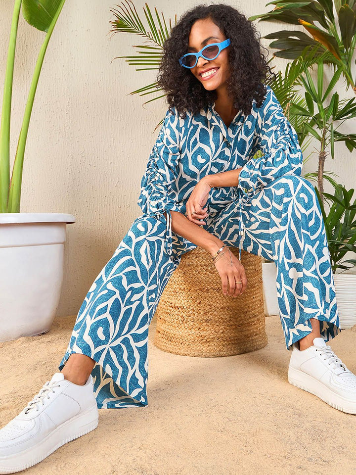 SASSAFRAS Printed Shirt With Trousers Co-Ords