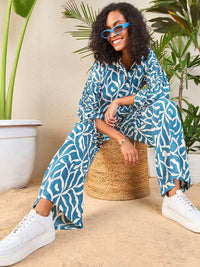 SASSAFRAS Printed Shirt With Trousers Co-Ords