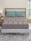 MYTRIDENT Victoria Soft Comfort Fitted 210TC King Cotton 1 Bedsheet with 2 Pillow Covers