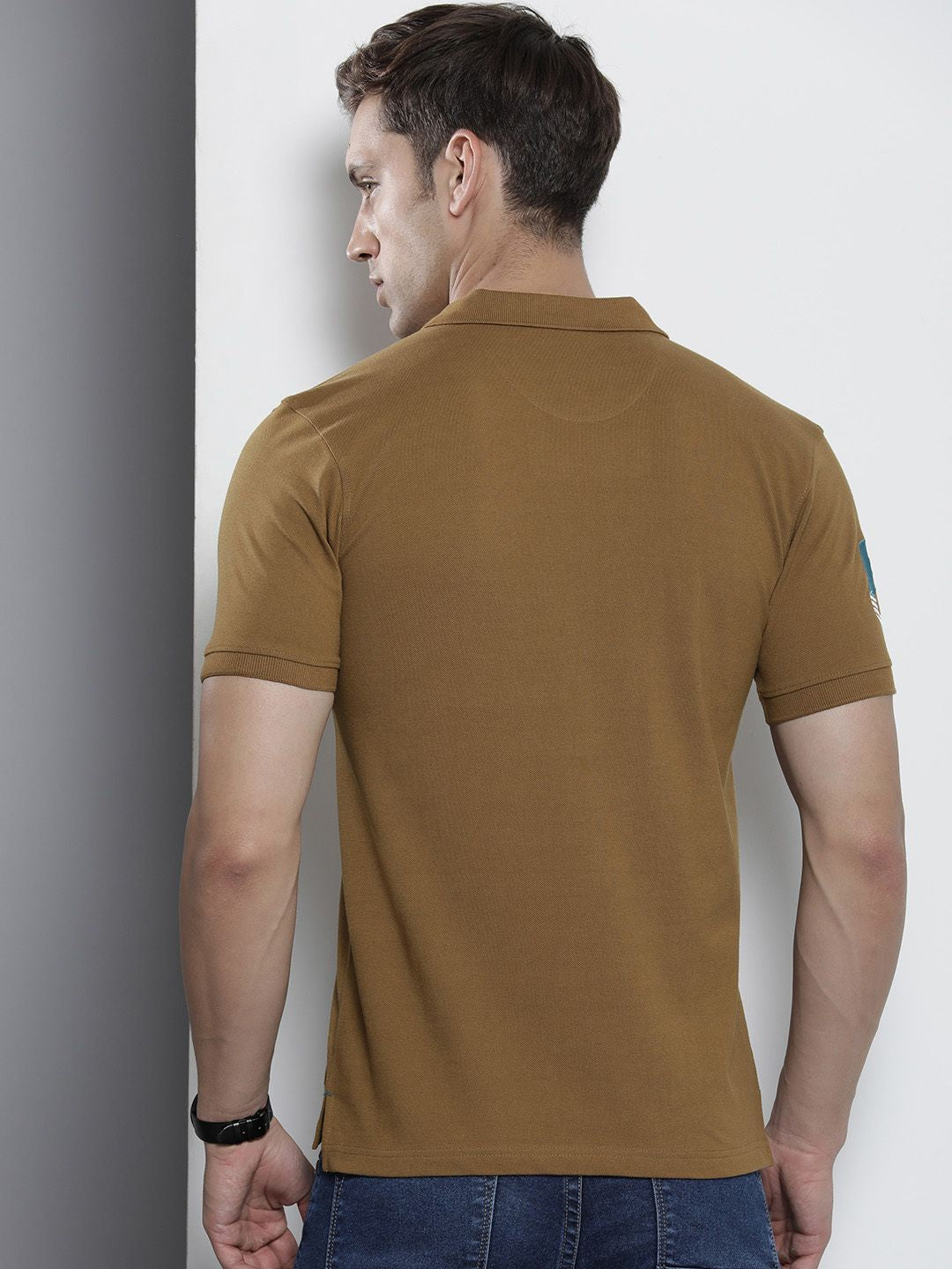 The Indian Garage Co Men Polo Collar Applique T-shirt
