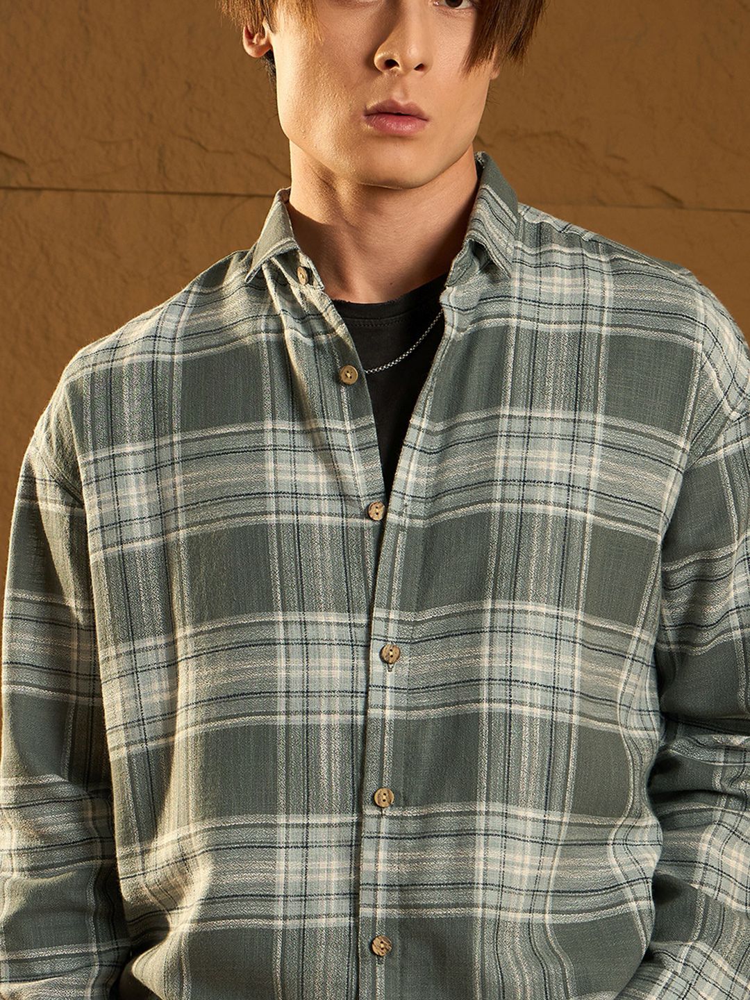 DENNISON Drop Shoulder Oversized Checked Shirt