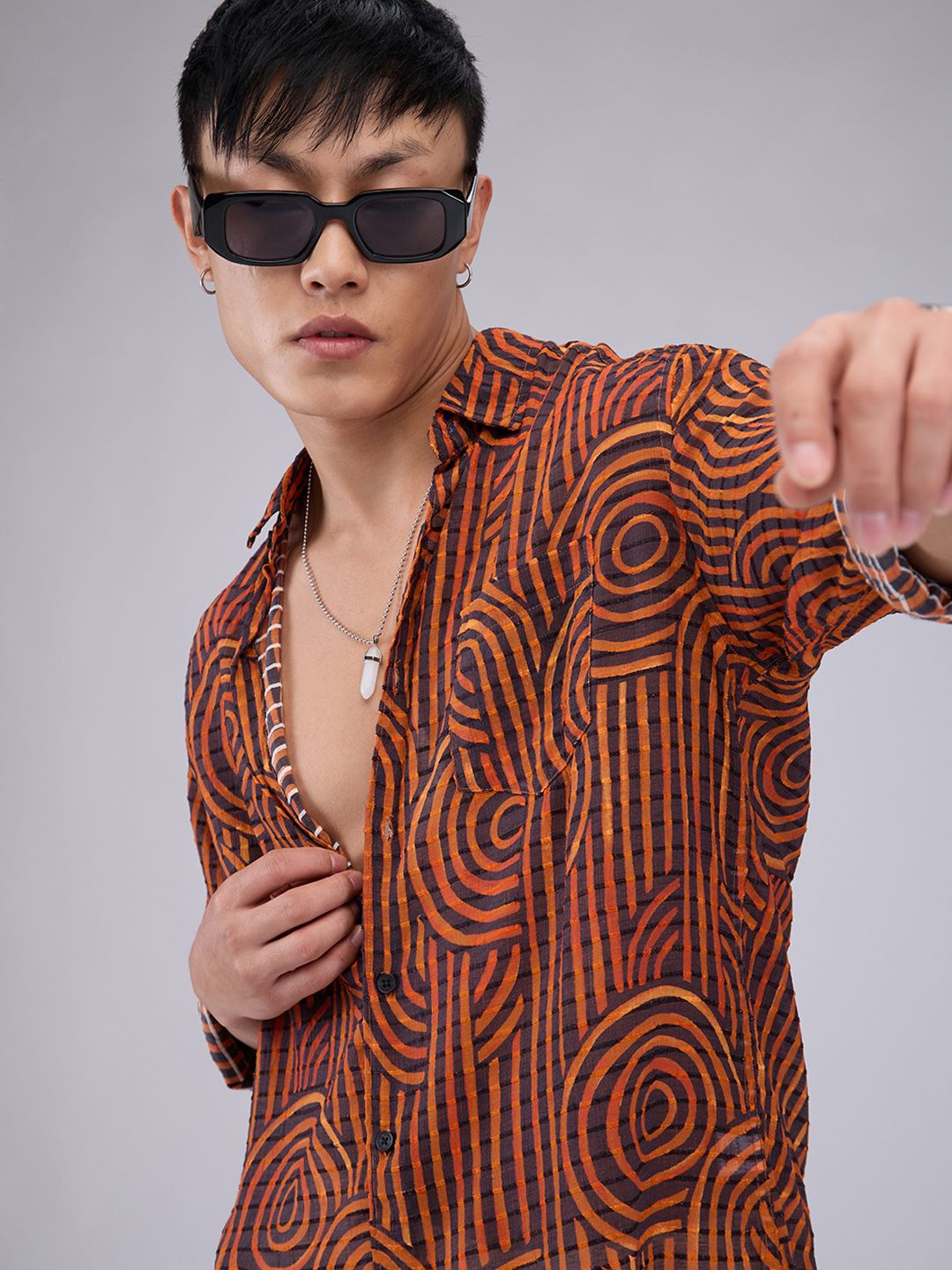 VASTRADO Men Classic Slim Fit Opaque Printed Casual Shirt