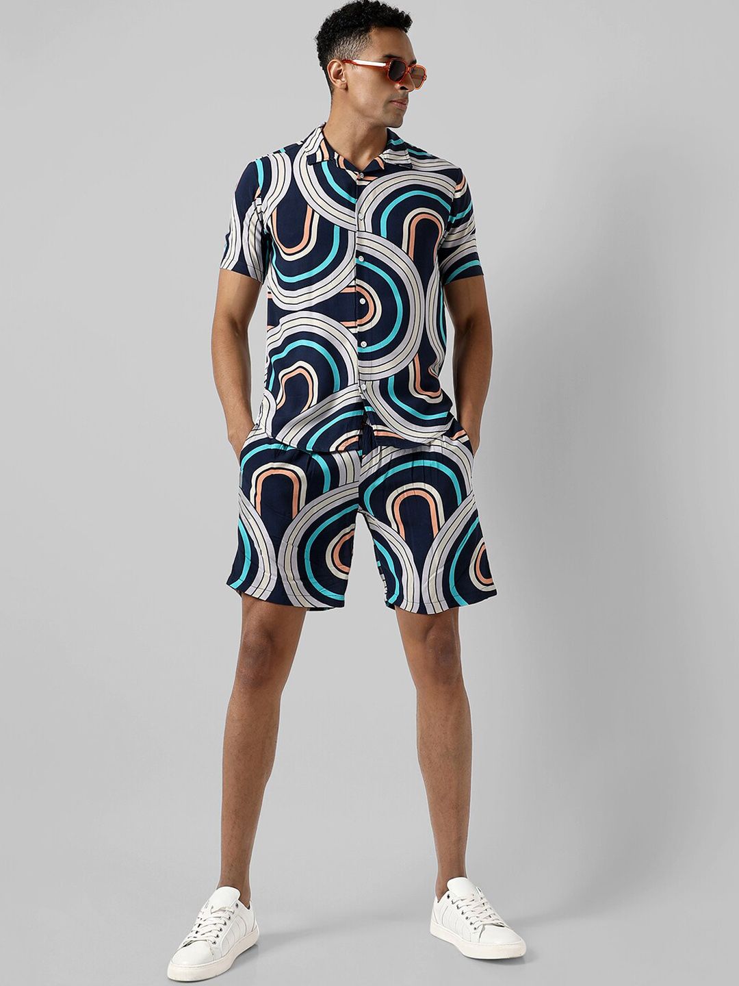 Campus Sutra Abstract Printed Regular Fit Co-Ords