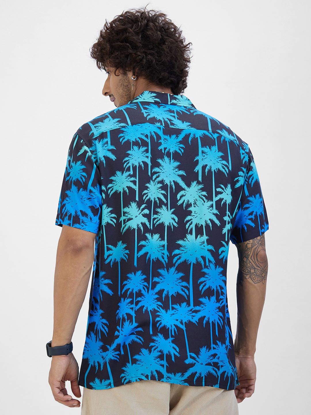 VASTRADO Classic Floral Printed Cuban Collar Oversized Casual Shirt