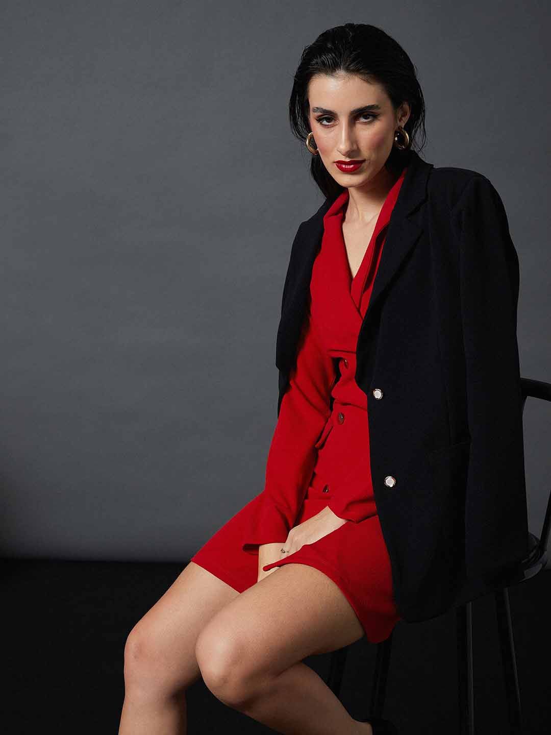 SASSAFRAS worklyf Shawl Collar Sheath Blazer Dress