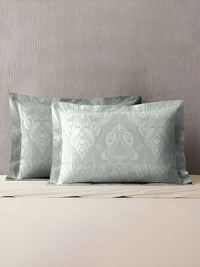MYTRIDENT Green & Brown 2 Pieces Floral Pure Cotton Rectangle Pillow Covers