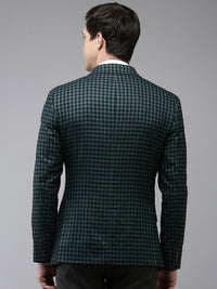 Park Avenue Checked Notched Lapel Slim Fit Single Breasted Formal Blazer
