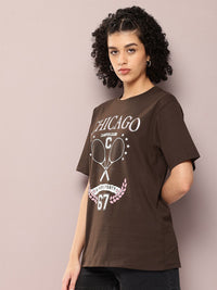 DILLINGER Women Printed Pure Cotton Oversized T-shirt