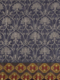 Saree mall Navy Blue & Grey Brasso Woven Design Saree